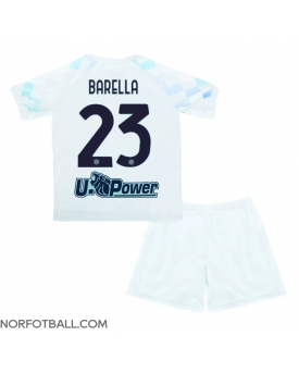 Billige Fotballdrakt Inter Milan Nicolo Barella #23 Replika Bortedraktsett Barn 2025-26 Kortermet (med bukser)